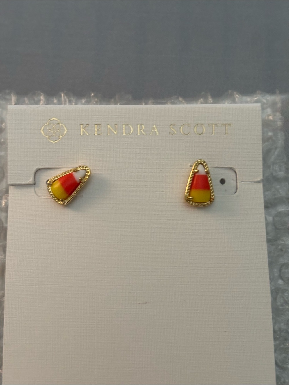 Kendra Scott Orange and Yellow Candy Corn Stud Earrings
